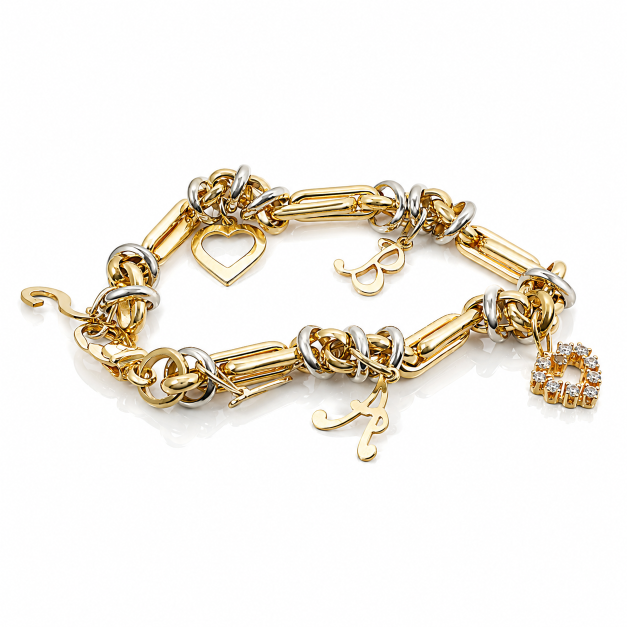 Bransoleta Charms Golden Letters