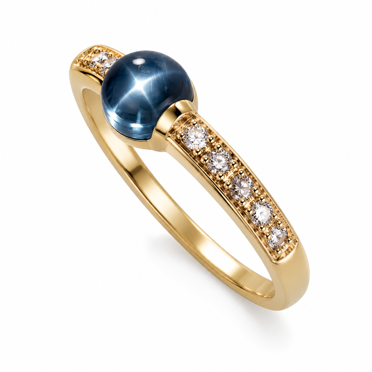Złoty Pierścionek Midnight Blue