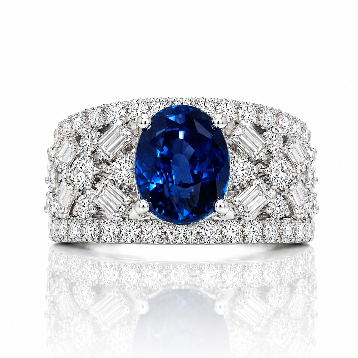 Pierścionek Sapphire Royale z diamentami szafirem