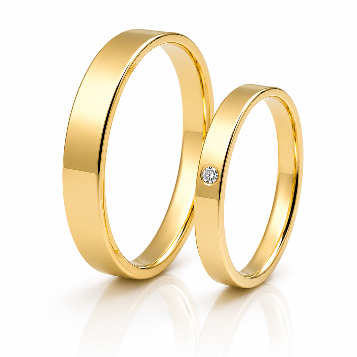 Minimalism Slim & Diamond – klasyczne obrączki ślubne